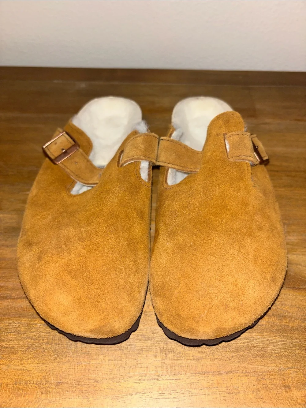 Birkenstock Suede Shearling-Lined Slip-On Mule - Brown NWOT - Picture 3 of 7